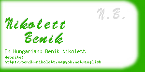 nikolett benik business card